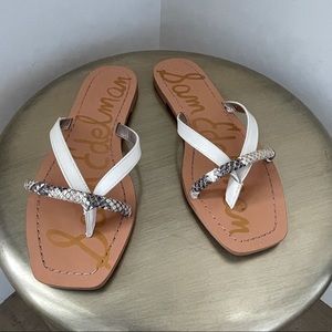 SAM EDELMAN abbey snakeskin flip flops